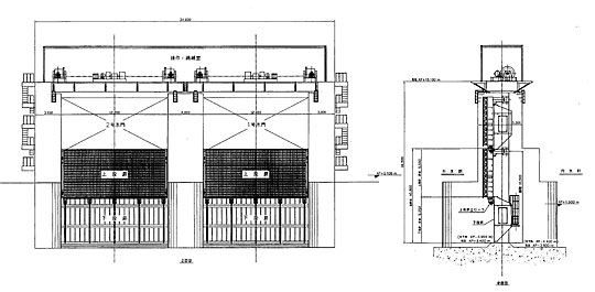 複葉型ローラーゲート図面